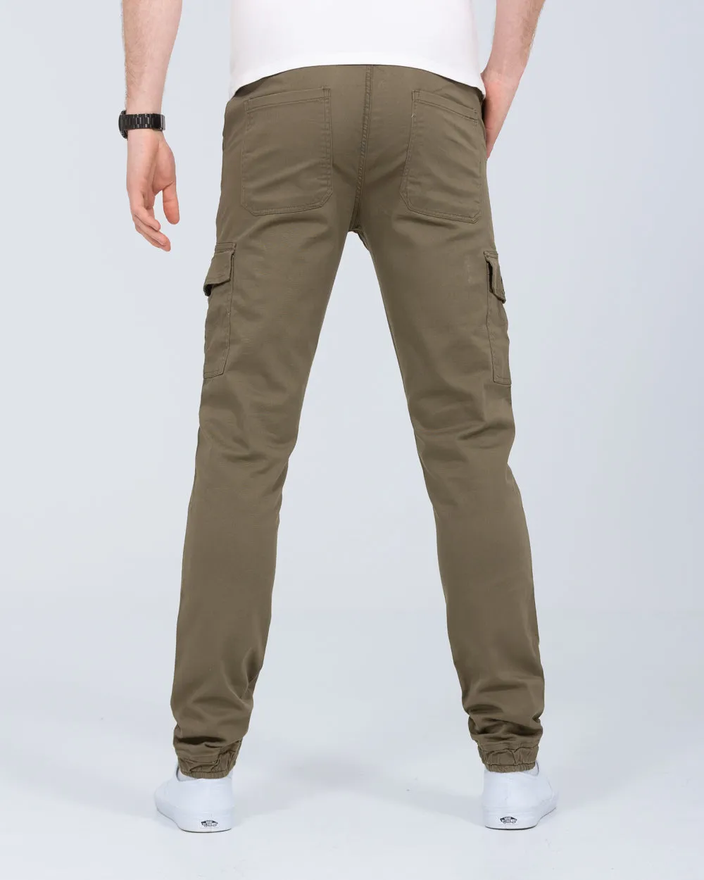 2t Dean Slim Fit Tall Stretch Cargo Trousers (khaki)