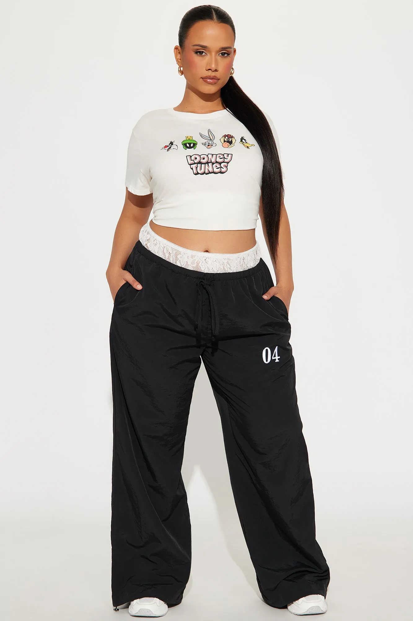 Averil Double Waistband Windbreaker Jogger - Black