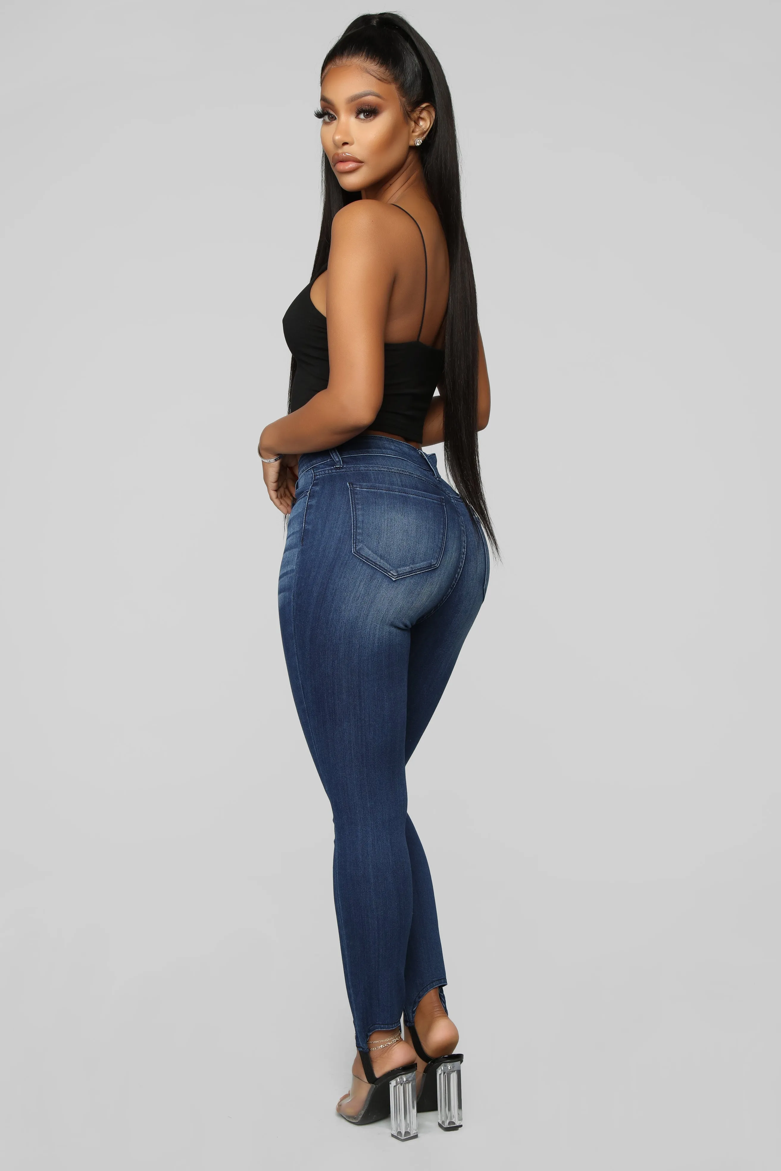 Back In The Saddle Stirrup Jeans - Dark Denim