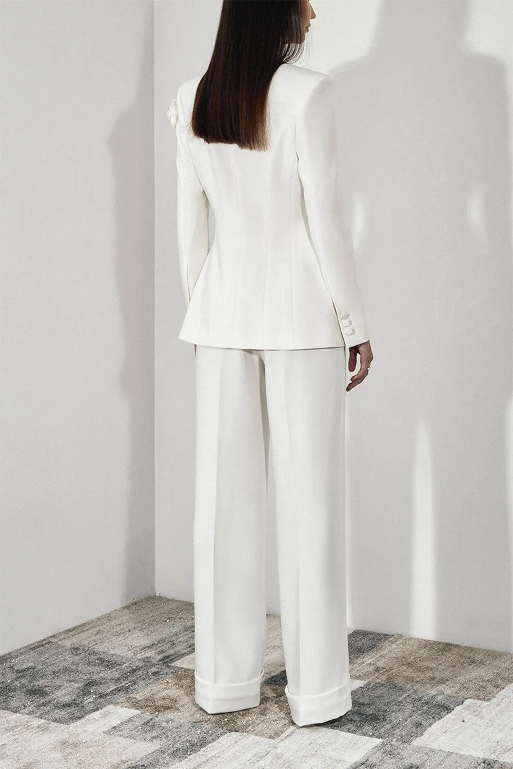 Bianca Straight Ribbed Twill Floor Length Pants