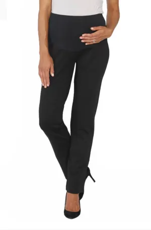 Black Zoe Straight-Leg Maternity Work Pants
