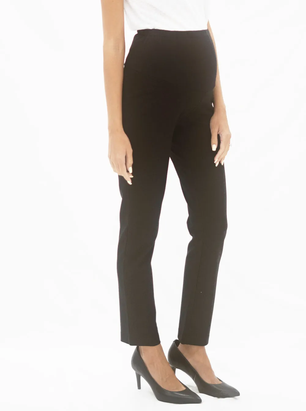 Black Zoe Straight-Leg Maternity Work Pants