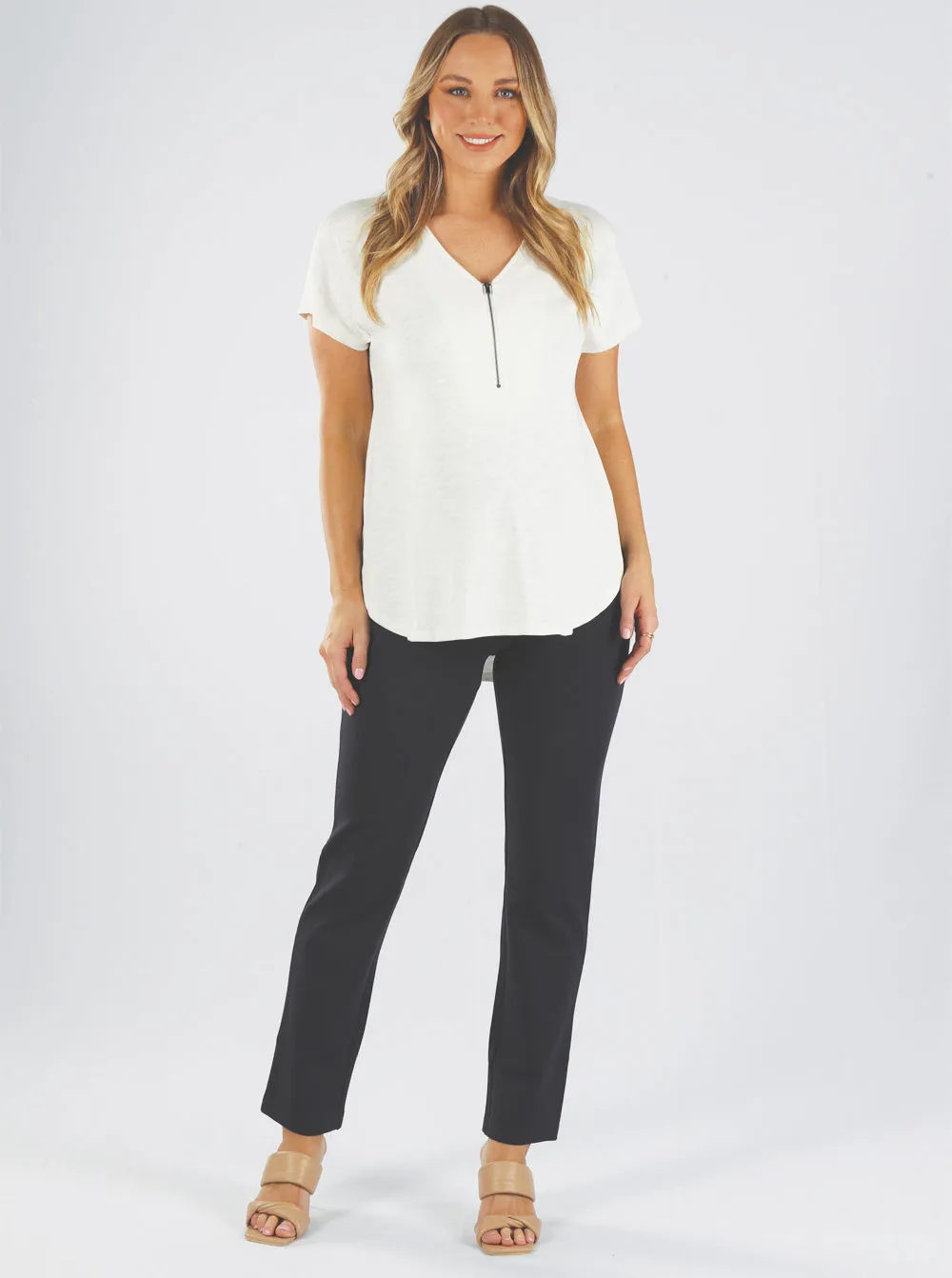 Black Zoe Straight-Leg Maternity Work Pants