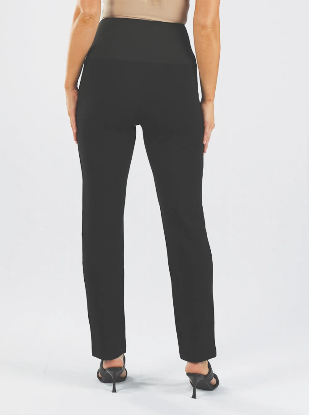 Black Zoe Straight-Leg Maternity Work Pants
