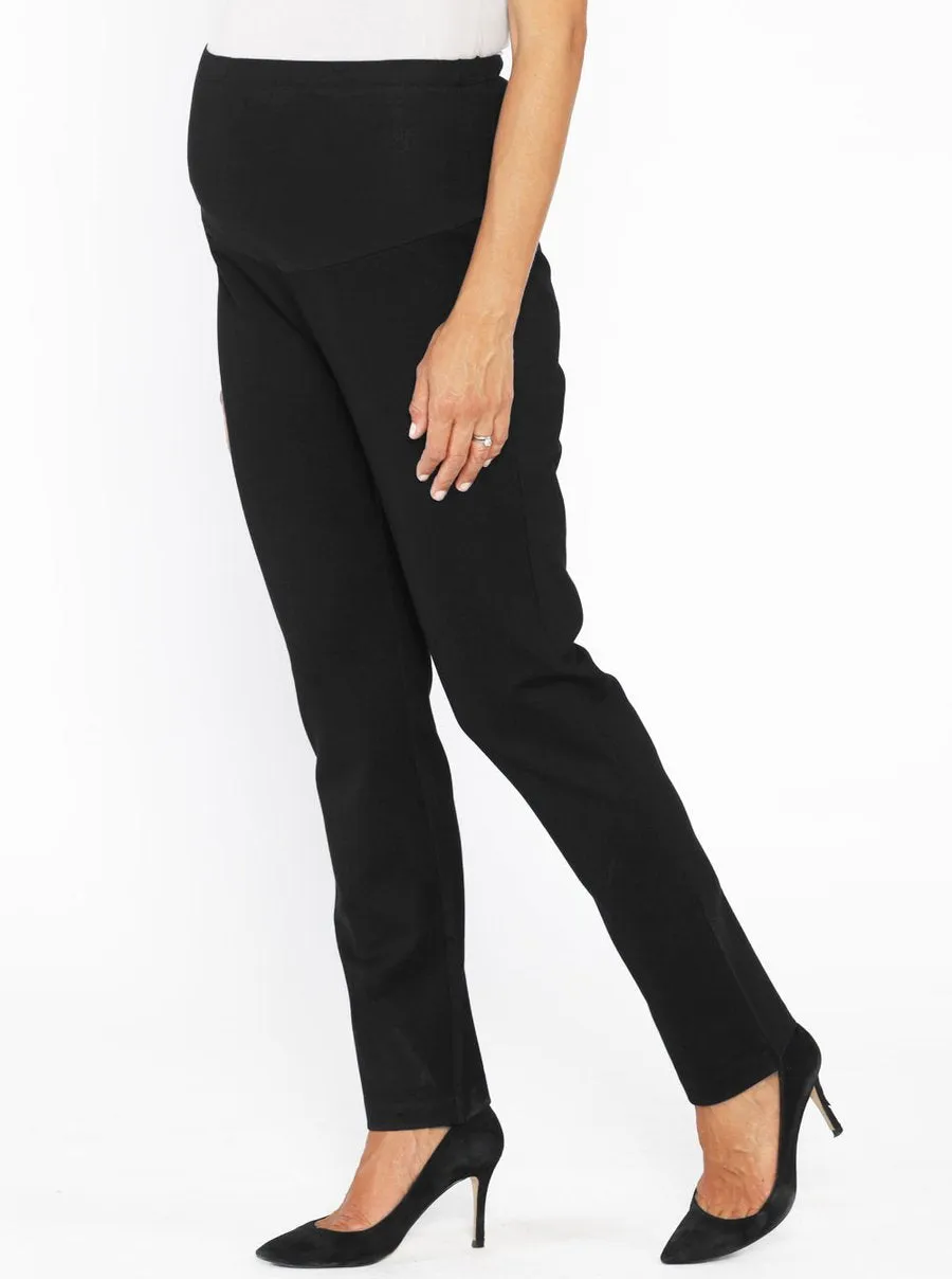 Black Zoe Straight-Leg Maternity Work Pants