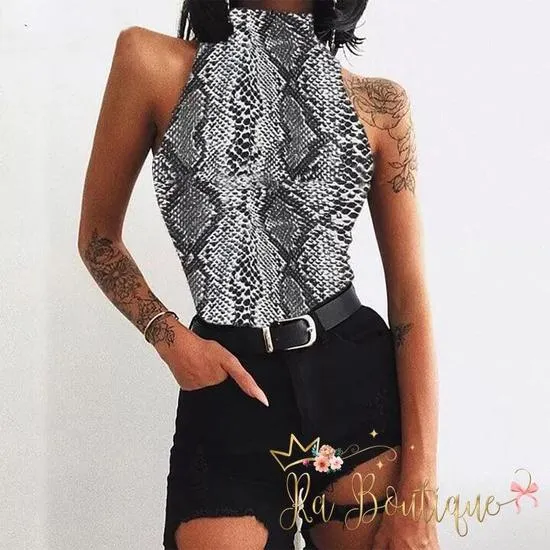 Body smanicato pitonato