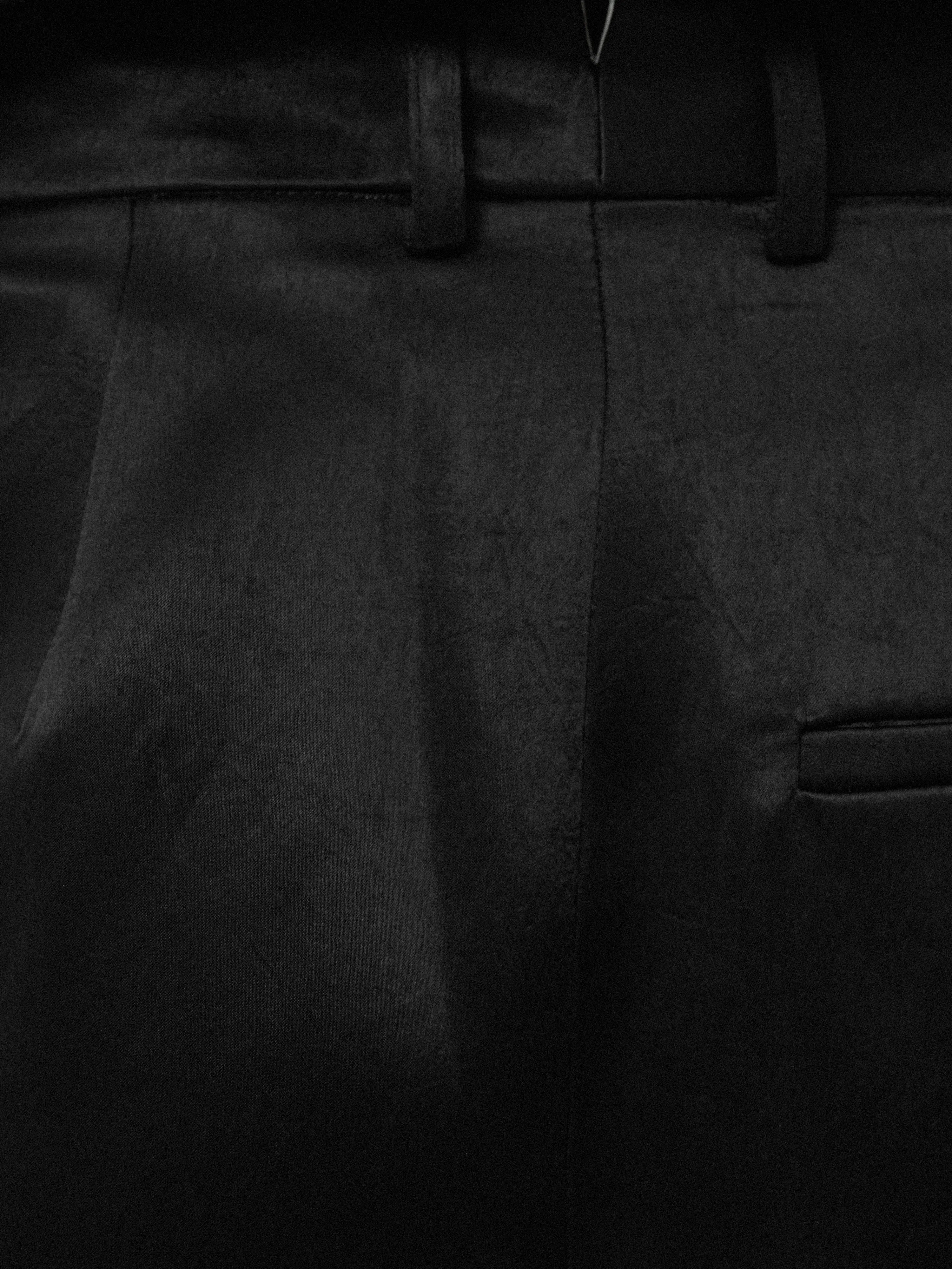 Bonded Satin Trouser | Black
