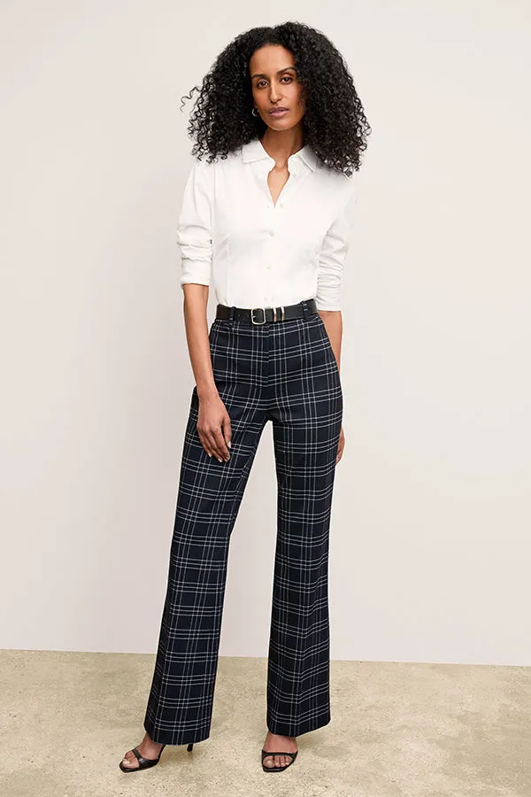 Horton Flare Trouser - Knit Suiting :: Plaid