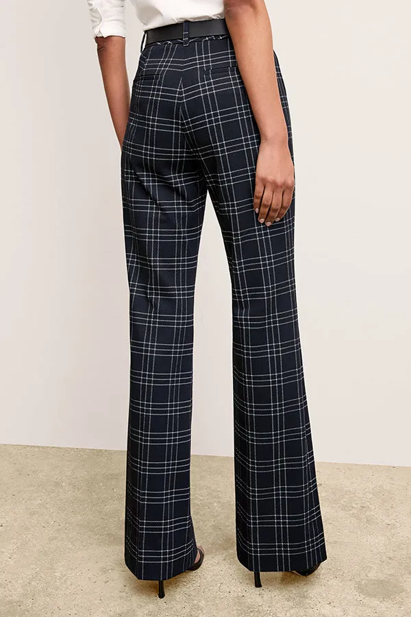 Horton Flare Trouser - Knit Suiting :: Plaid