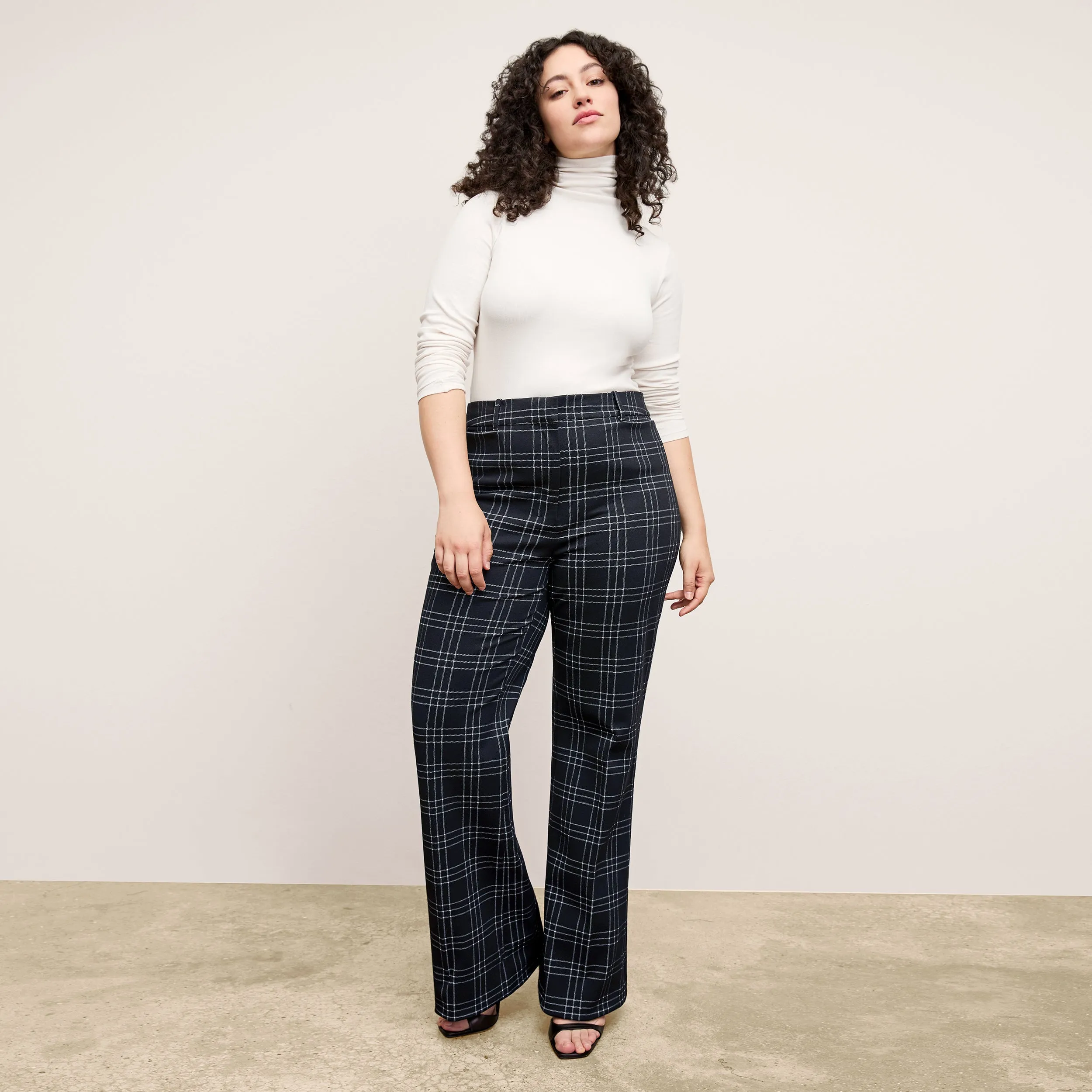Horton Flare Trouser - Knit Suiting :: Plaid