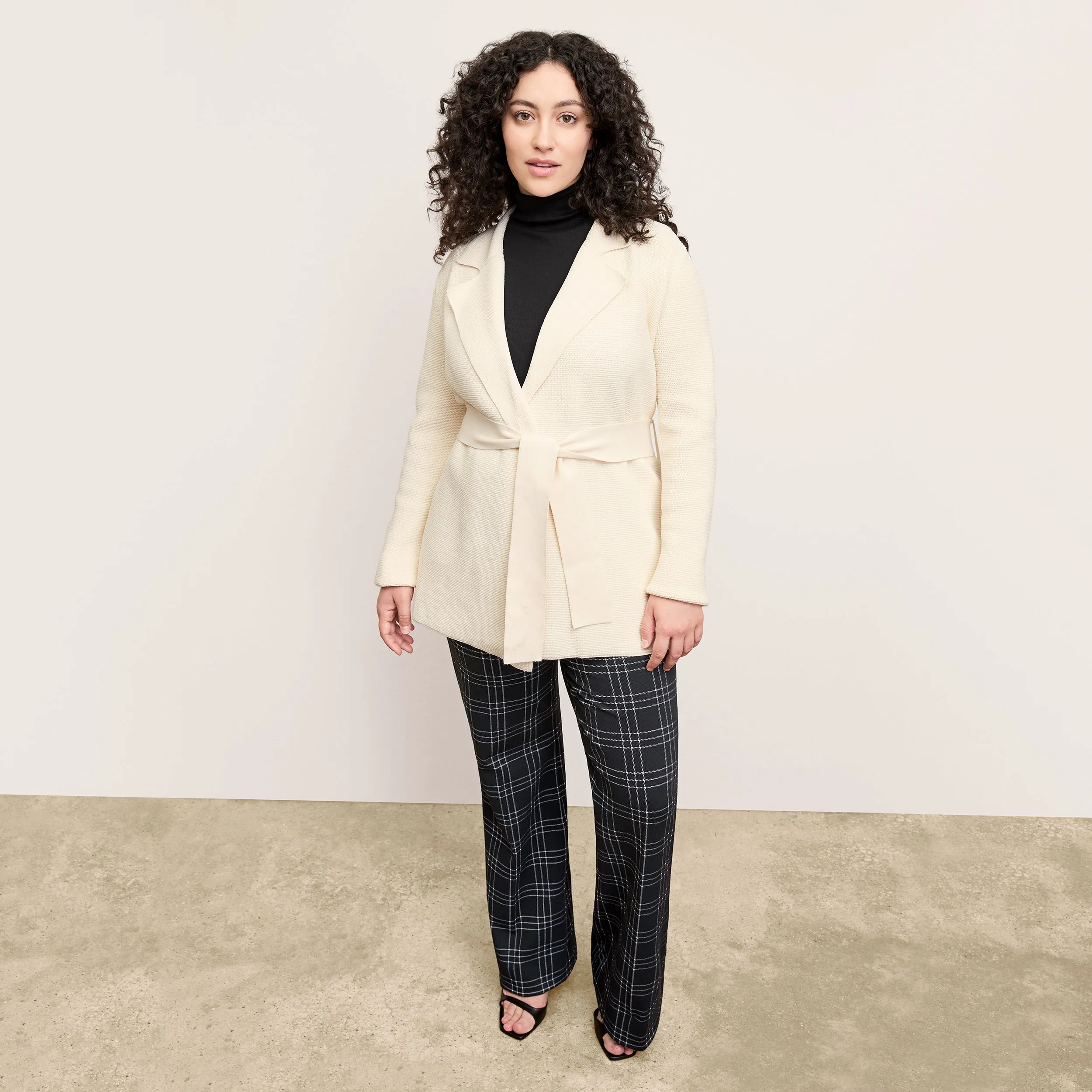 Horton Flare Trouser - Knit Suiting :: Plaid