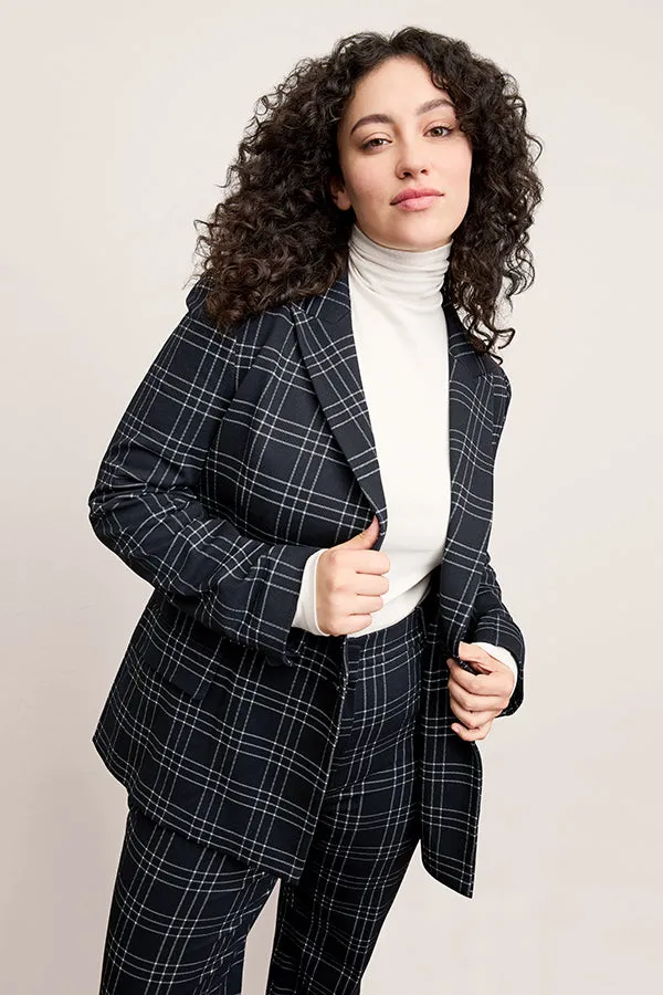 Horton Flare Trouser - Knit Suiting :: Plaid