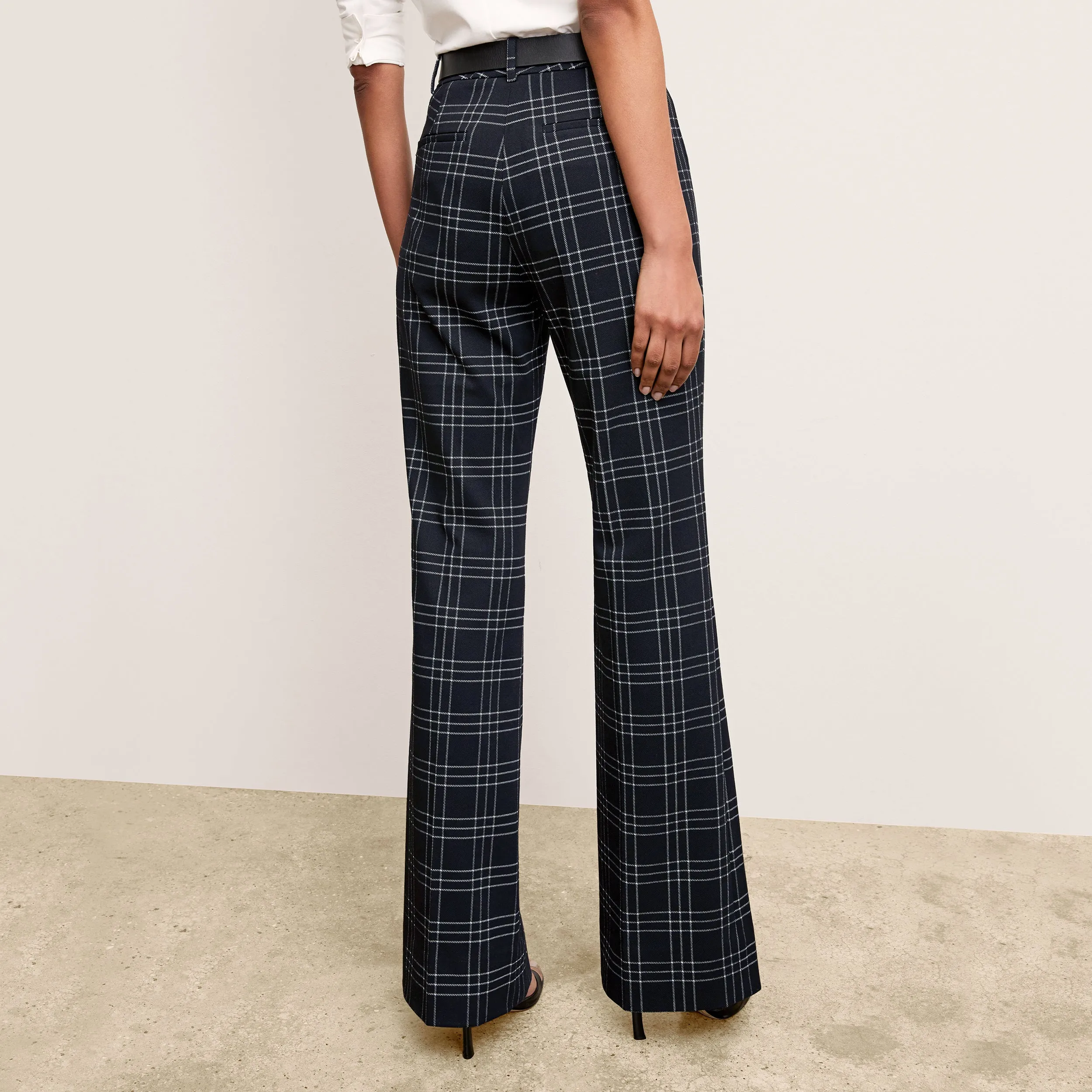 Horton Flare Trouser - Knit Suiting :: Plaid