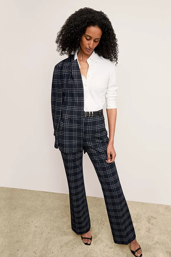 Horton Flare Trouser - Knit Suiting :: Plaid