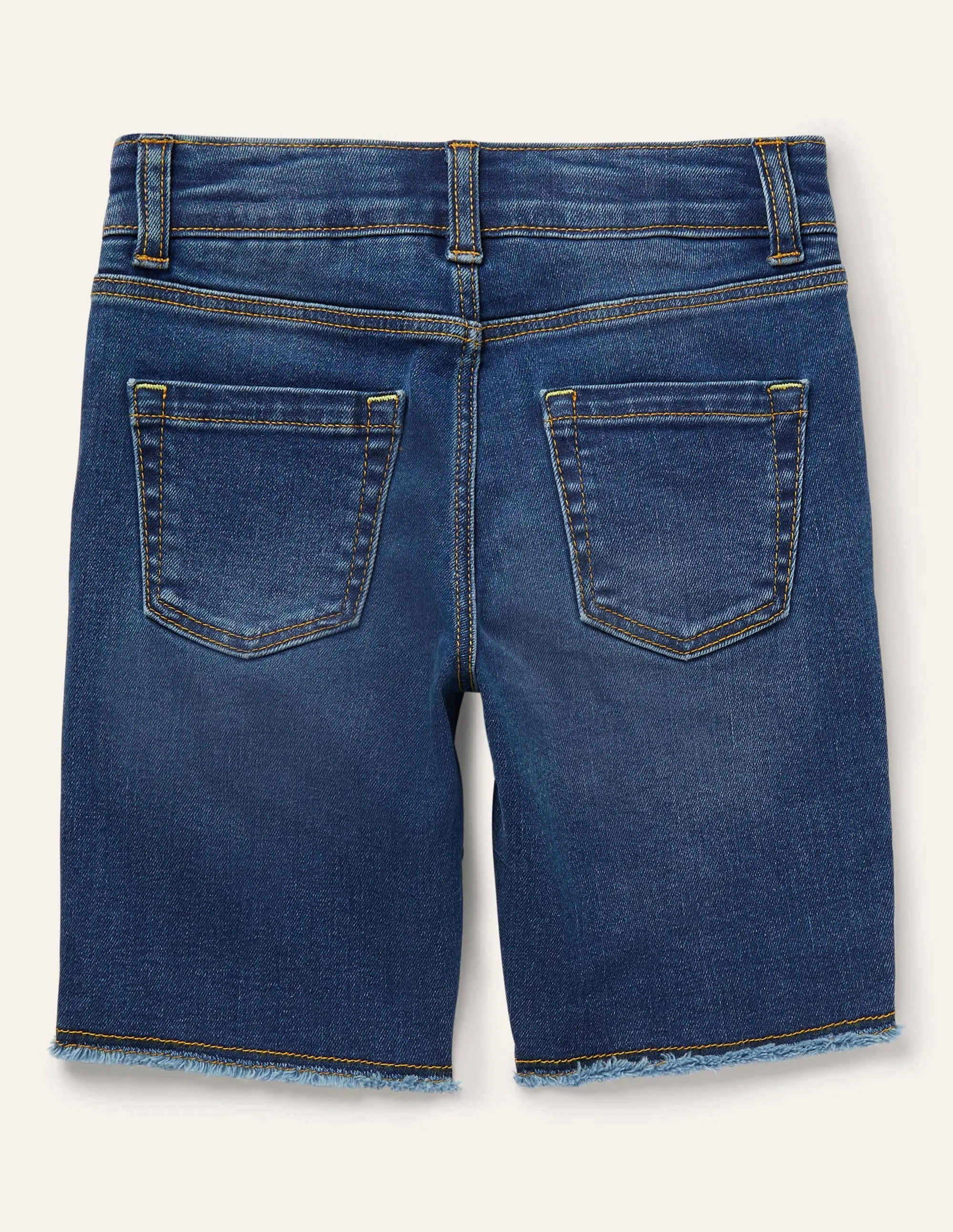 Long Denim Shorts-Mid Vintage