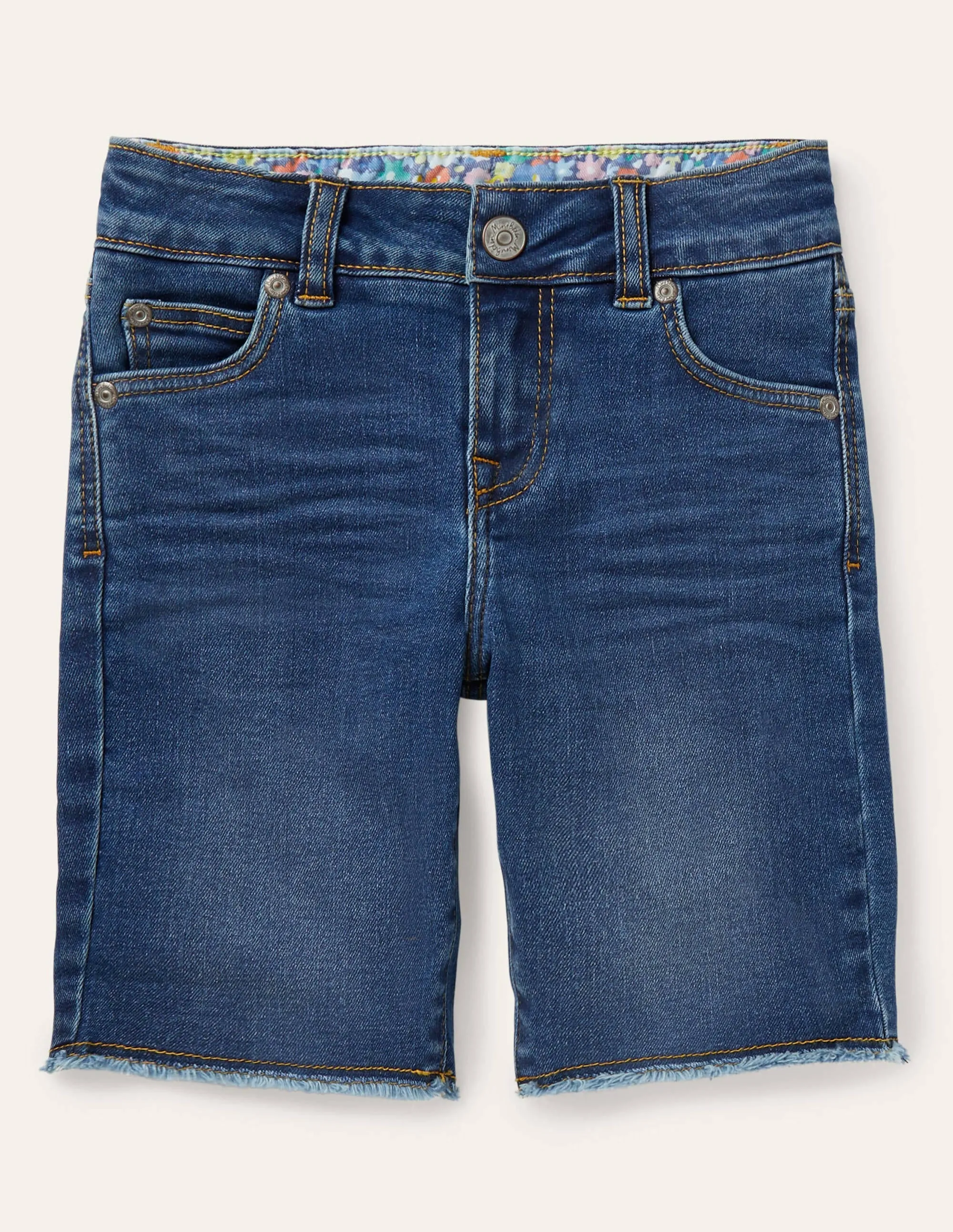 Long Denim Shorts-Mid Vintage