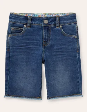 Long Denim Shorts-Mid Vintage