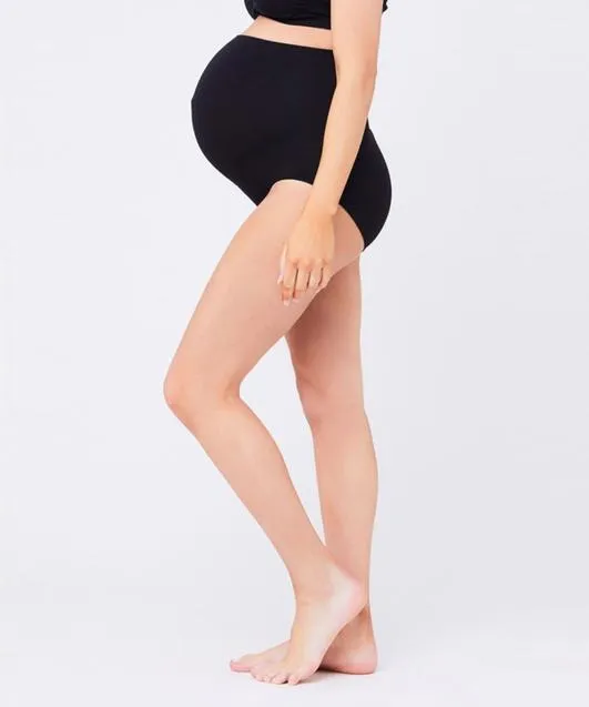 Maternity Seamless Brief - Black & Natural