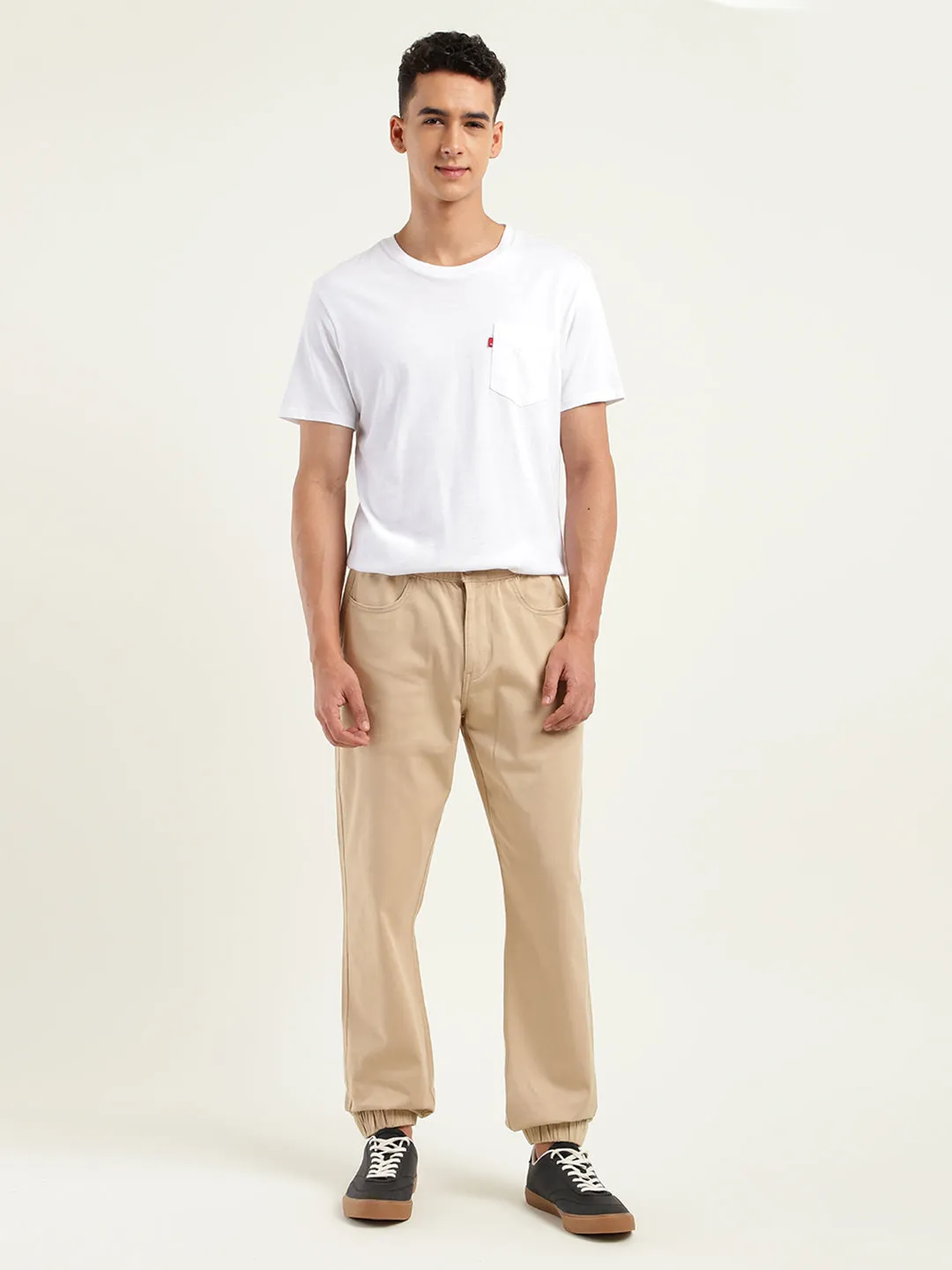 Men's Relaxed Fit Khaki Cargo Trousers