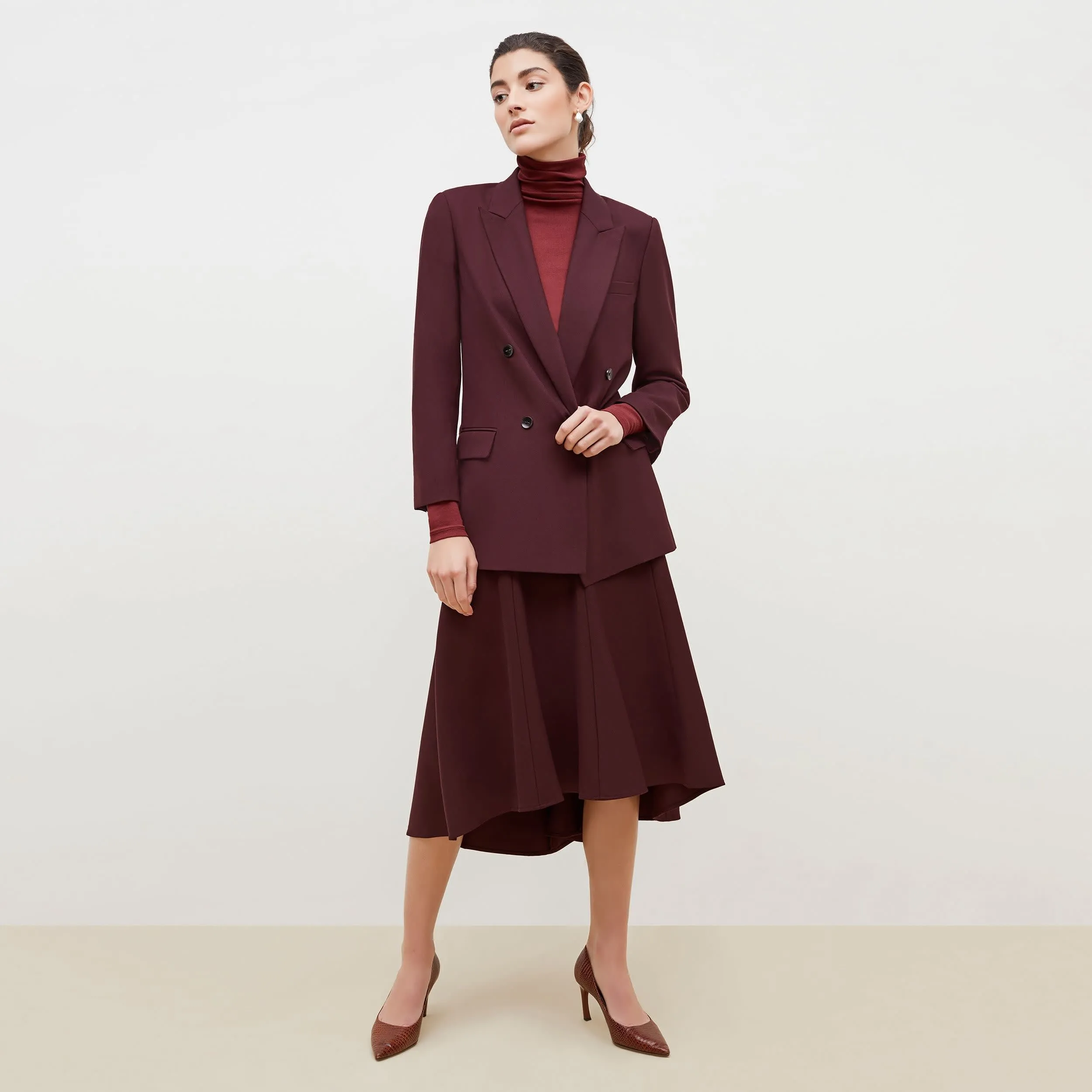 O'Hara Boyfriend Blazer - Sharkskin :: Garnet