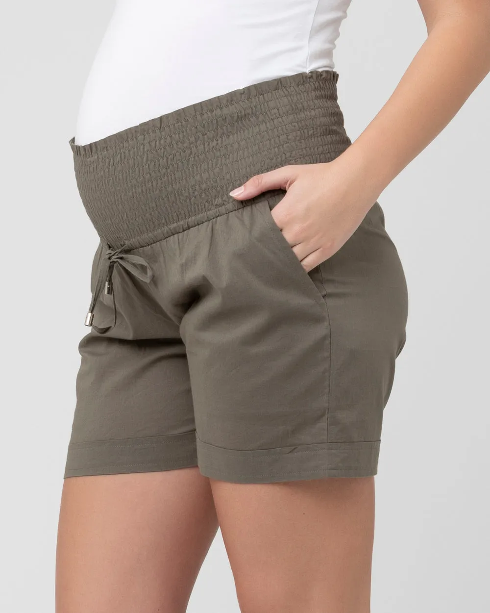 'Philly' Maternity Shorts - Moss