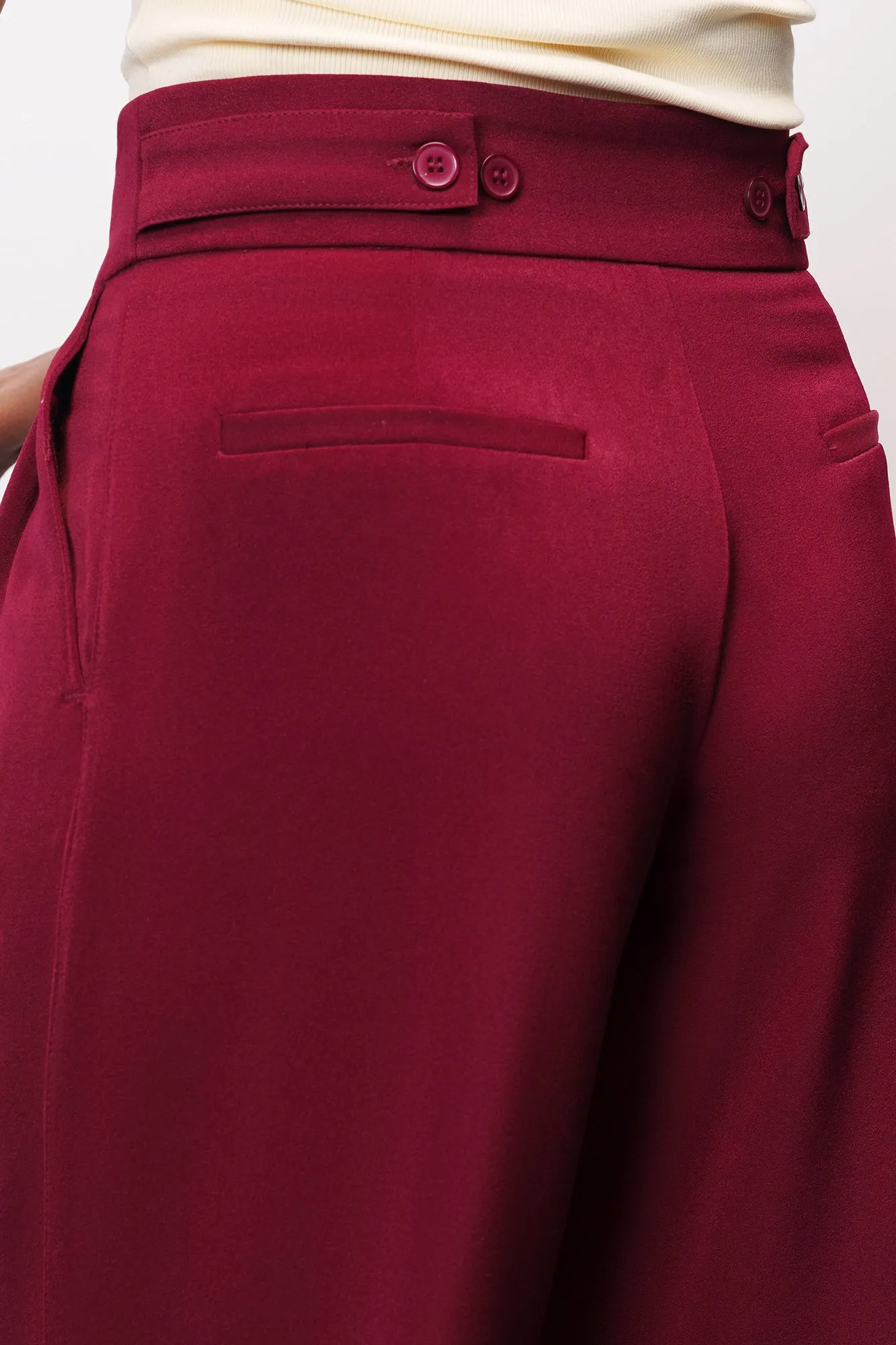 Poppy Red Adjustable Korean Pants