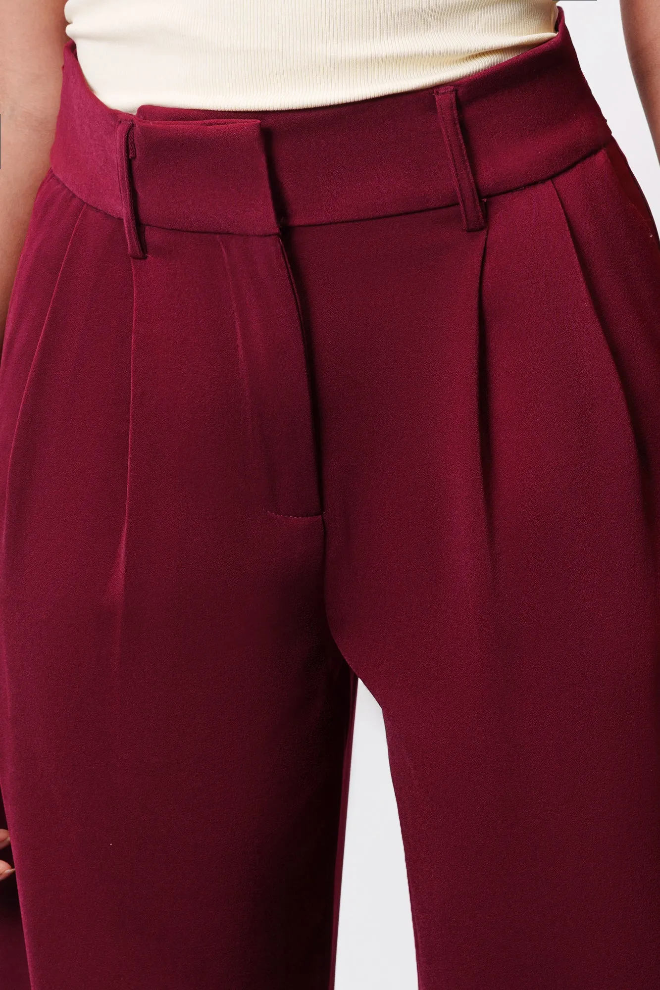Poppy Red Adjustable Korean Pants