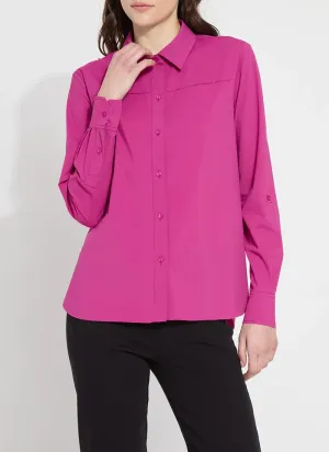 Rivka Roll Tab Button Down Shirt in Fuchsia - Lysse 2952