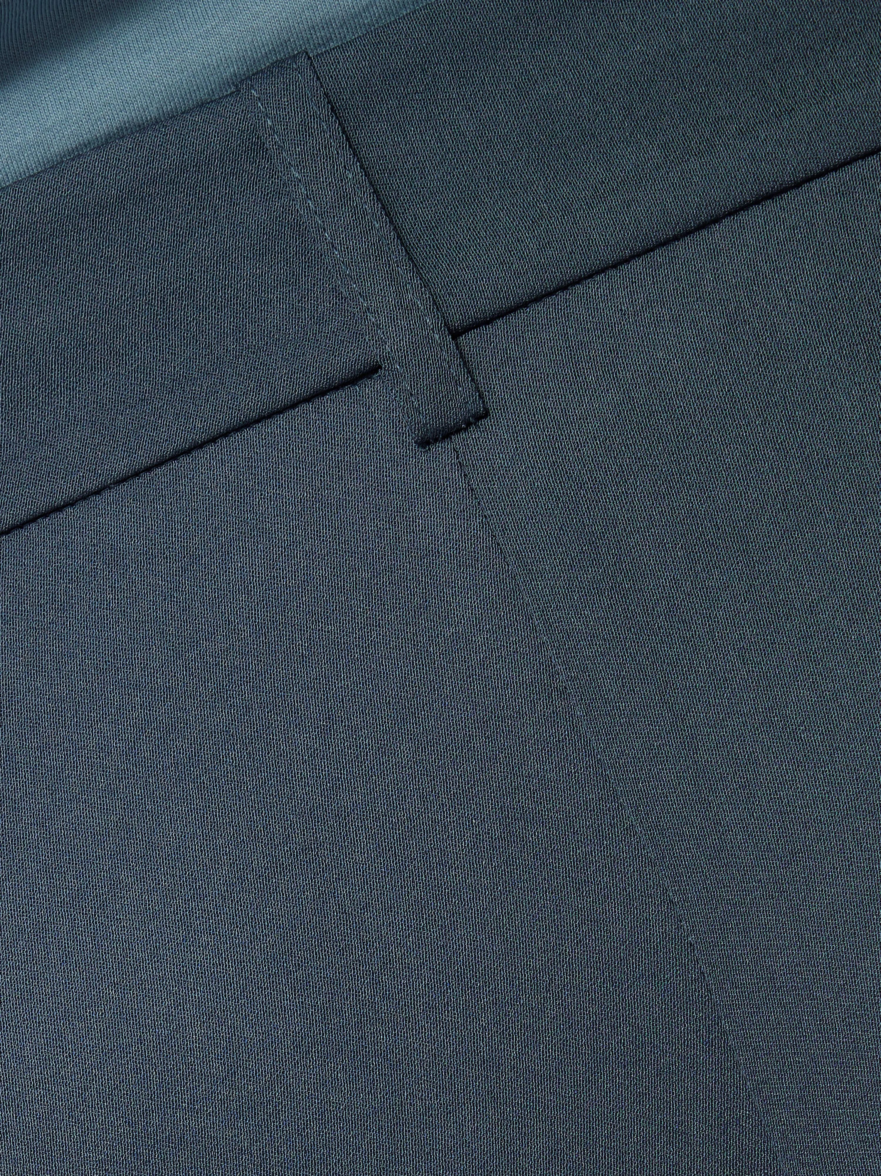 Satin Pleat Trouser | Blue