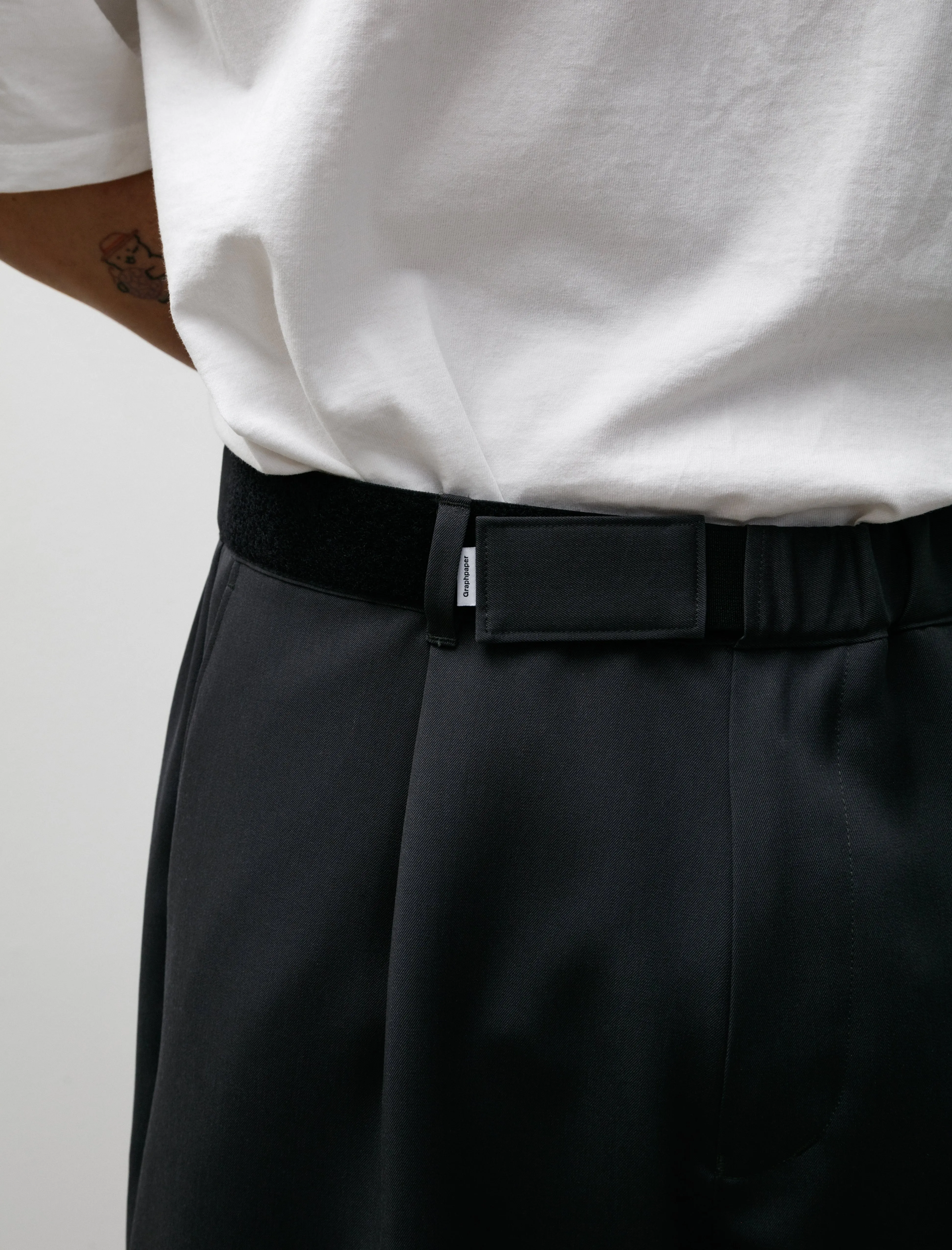 Scale Off Wool Wide Chef Pants Charcoal Grey