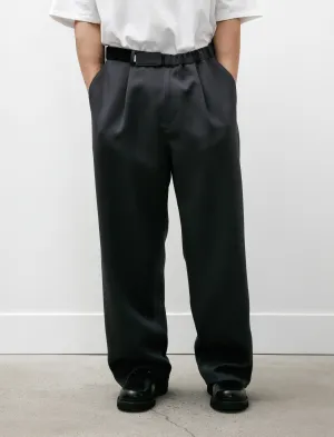 Scale Off Wool Wide Chef Pants Charcoal Grey