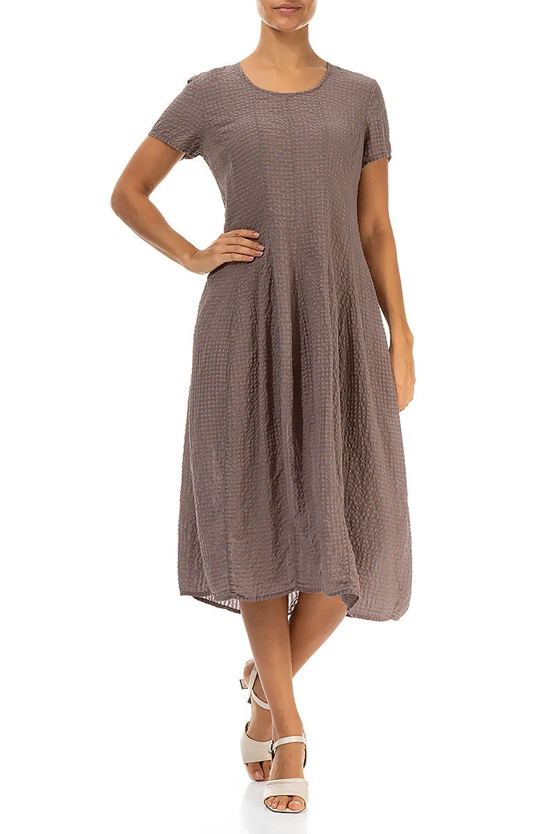 Short Sleeve Balloon Truffle Silk Dress