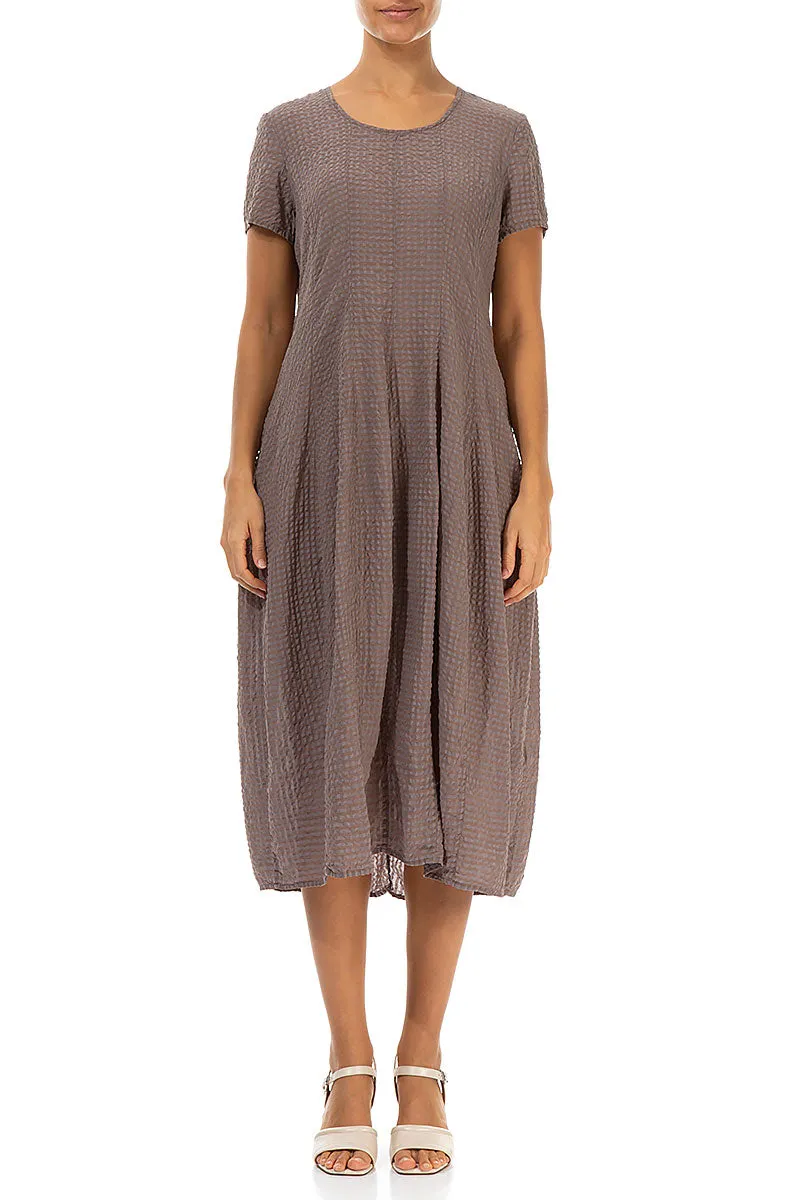 Short Sleeve Balloon Truffle Silk Dress