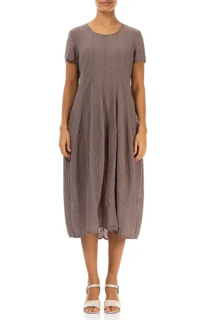 Short Sleeve Balloon Truffle Silk Dress