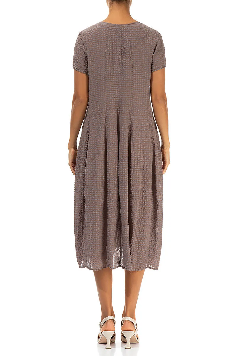 Short Sleeve Balloon Truffle Silk Dress