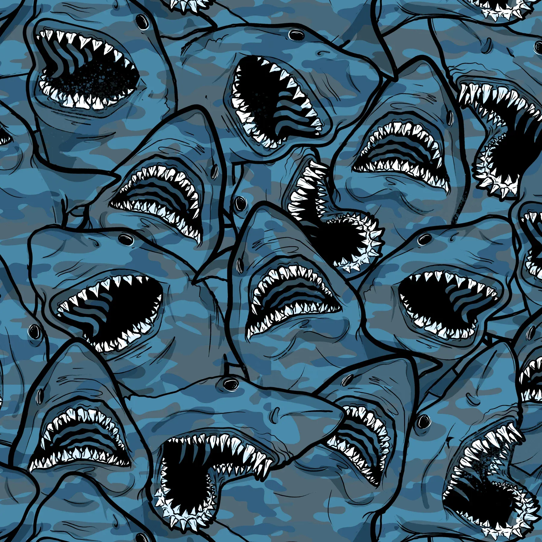 Spacefish Army Eco-Friendly Shark Camo Leggings