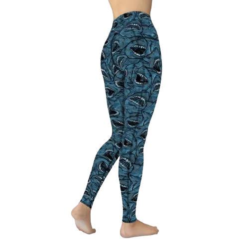 Spacefish Army Eco-Friendly Shark Camo Leggings