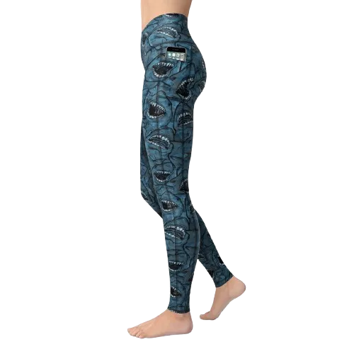 Spacefish Army Eco-Friendly Shark Camo Leggings
