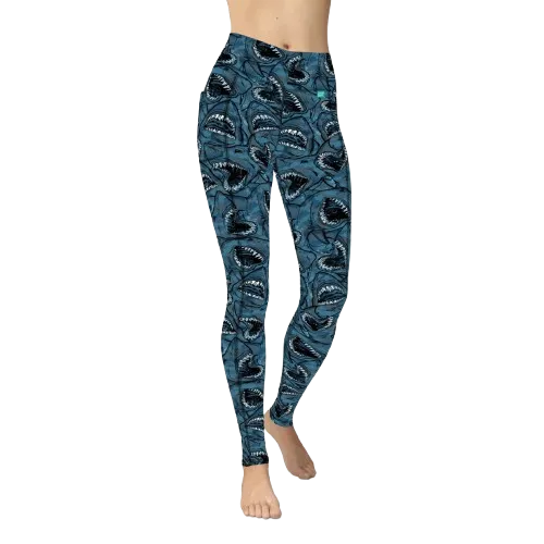 Spacefish Army Eco-Friendly Shark Camo Leggings
