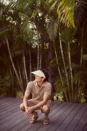 Tan Lushknit® Polo & Shorts Set