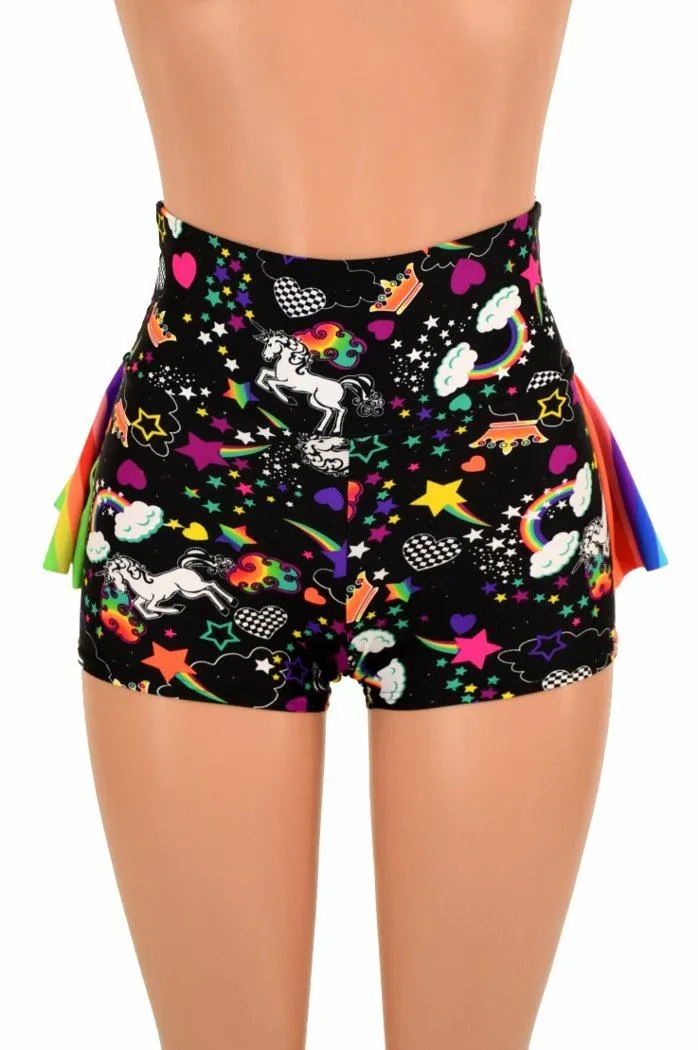 Unicorns & Rainbows Ruffle Rump Shorts